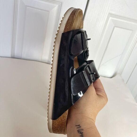 Birkenstock Patent Leather Milano Super Grip Arizona Strappy Dad Sandals - Picture 10 of 11